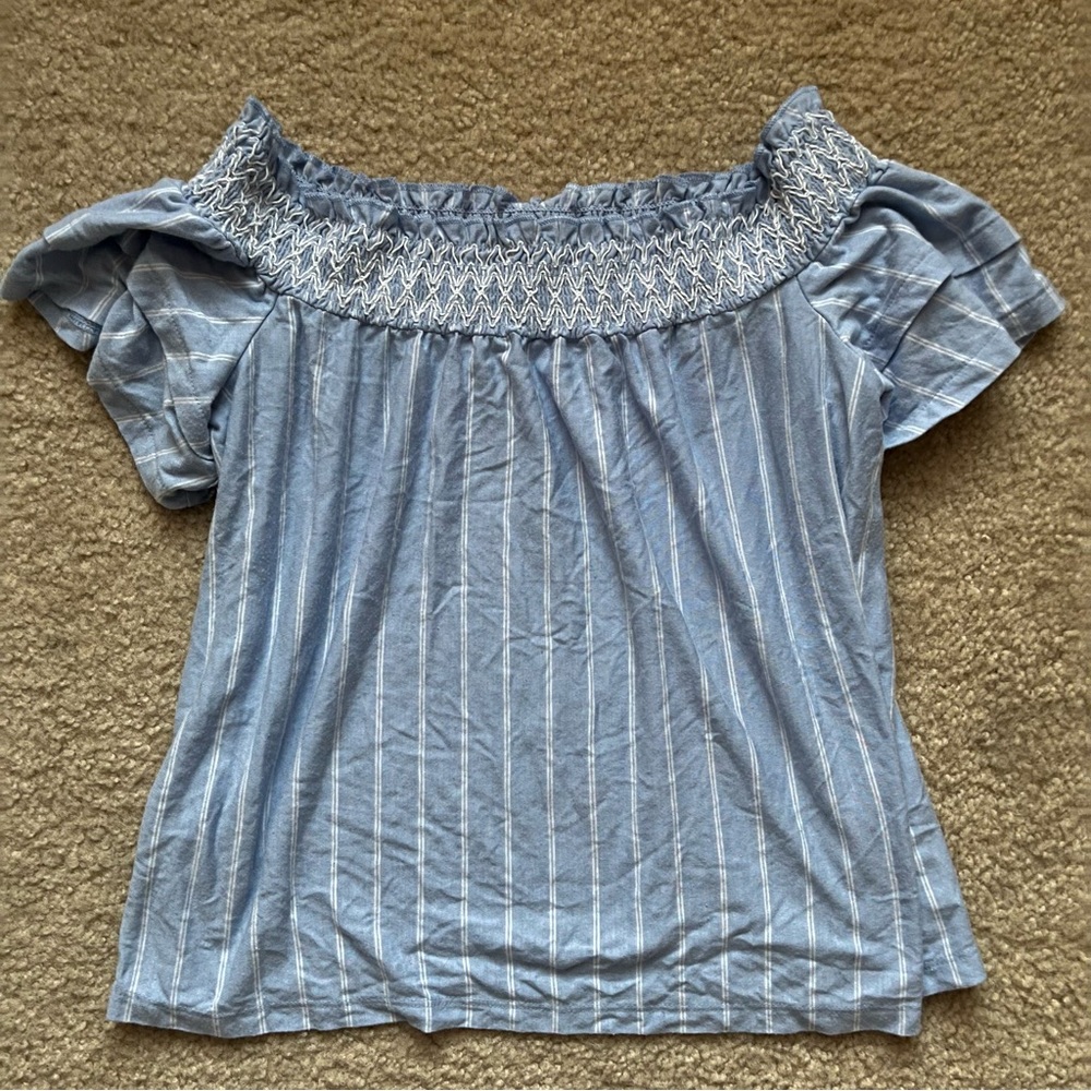 American Eagle Outfitters | Stripped Off Shoulder Top - Picture 2 of 4